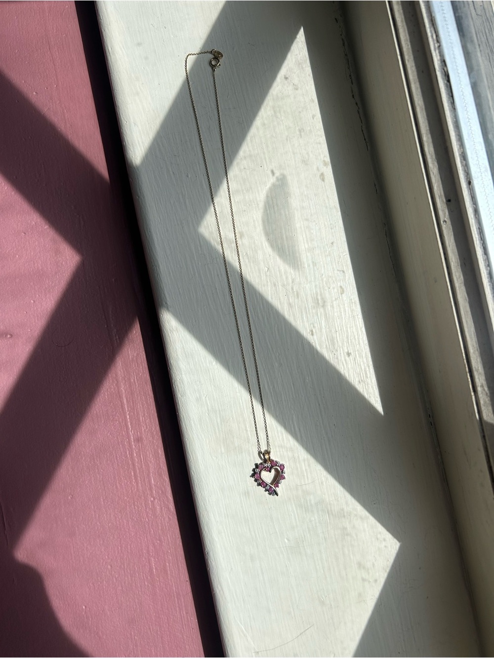 Vintage Sapphire and Diamond Heart Pendant
